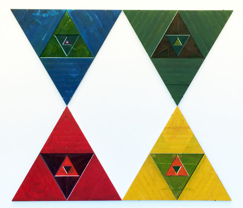 "Magic Triangles," 2015 Acrylic on wood