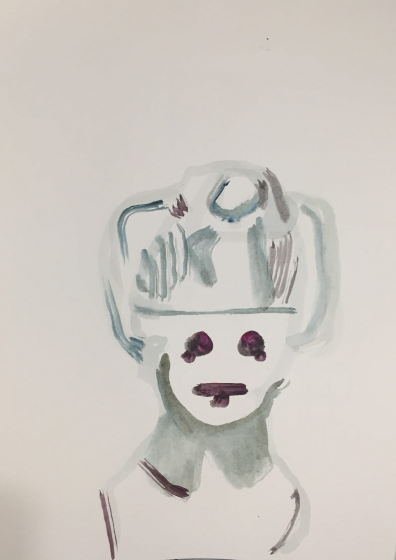Frombelonging, cyberman, 2017  Acrylic on paper