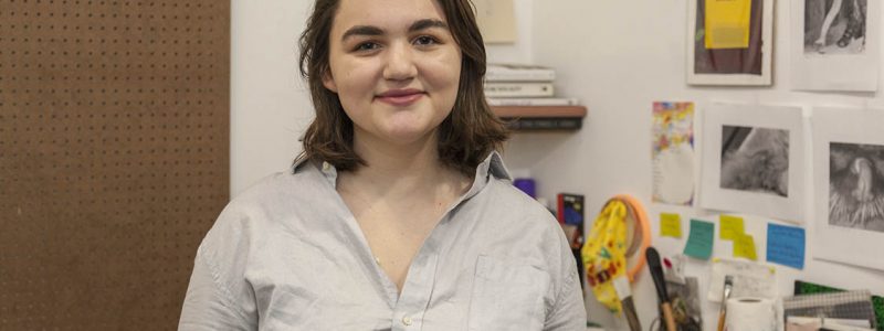 Portrait of the artist in their studio