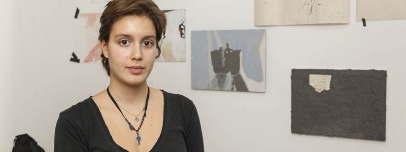 Portrait of the artist in their studio
