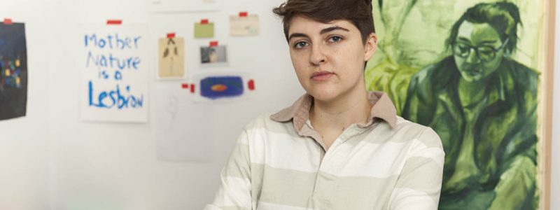 Portrait of the artist in their studio