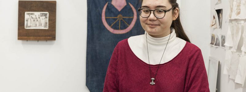 Portrait of the artist in their studio