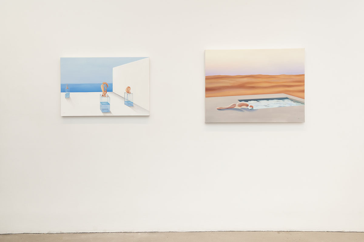 Installation of two paintings by Chanel Khoury 