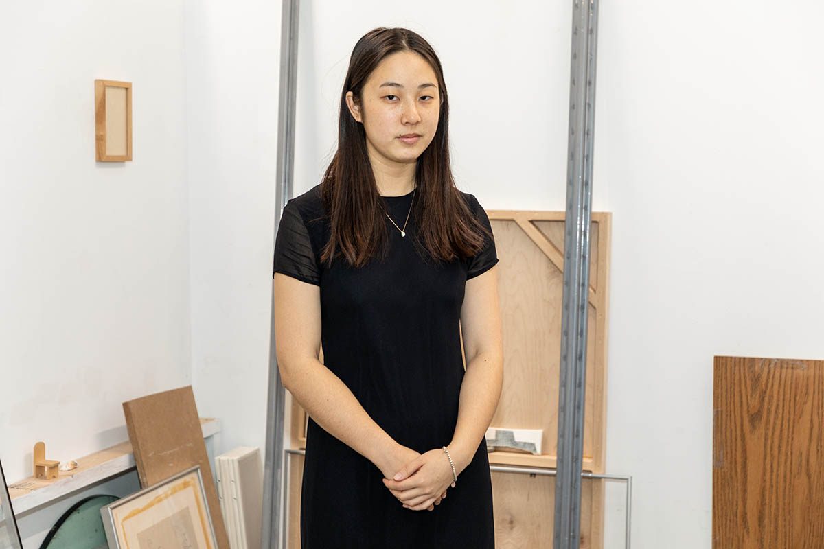 Portrait of the artist in the studio