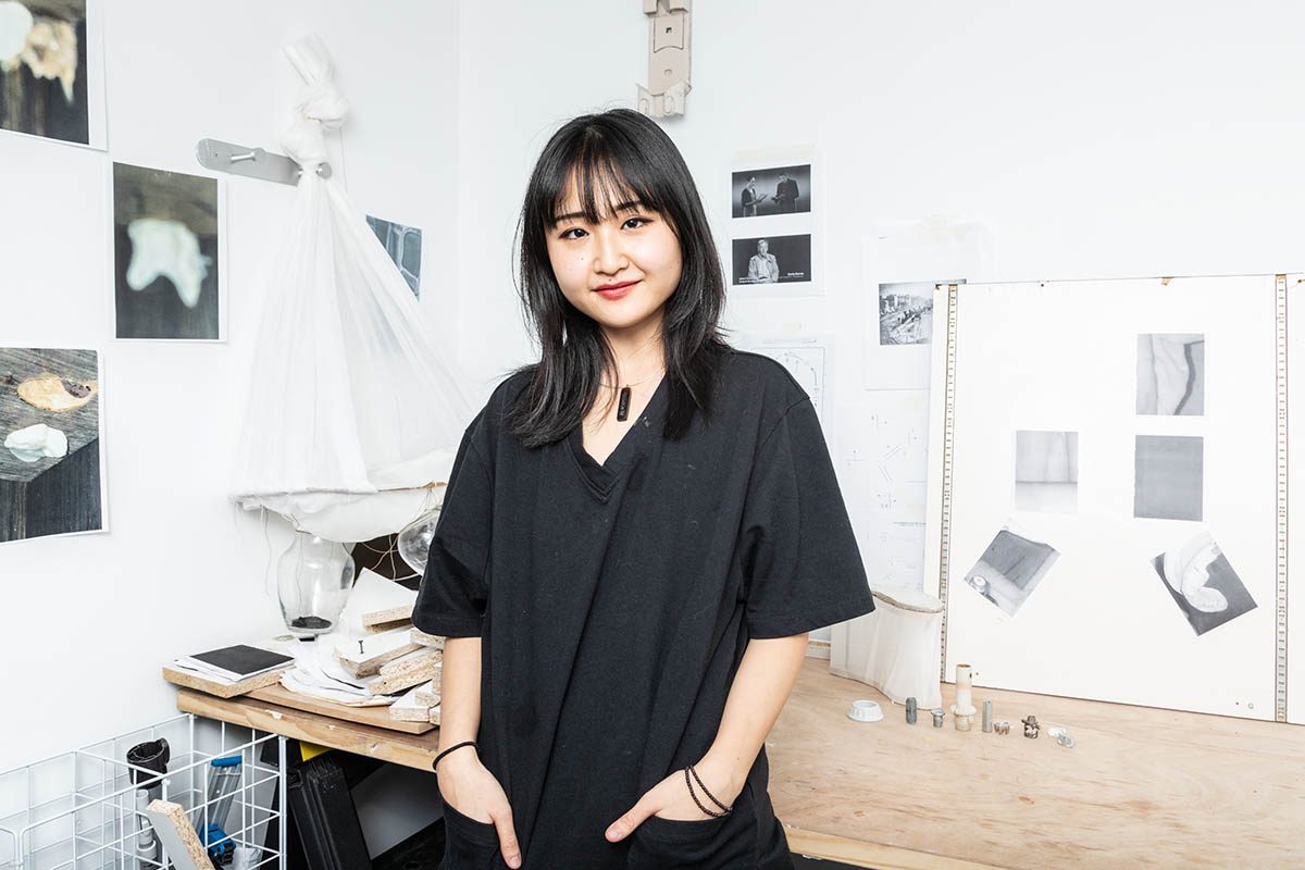 Portrait of the artist in the studio
