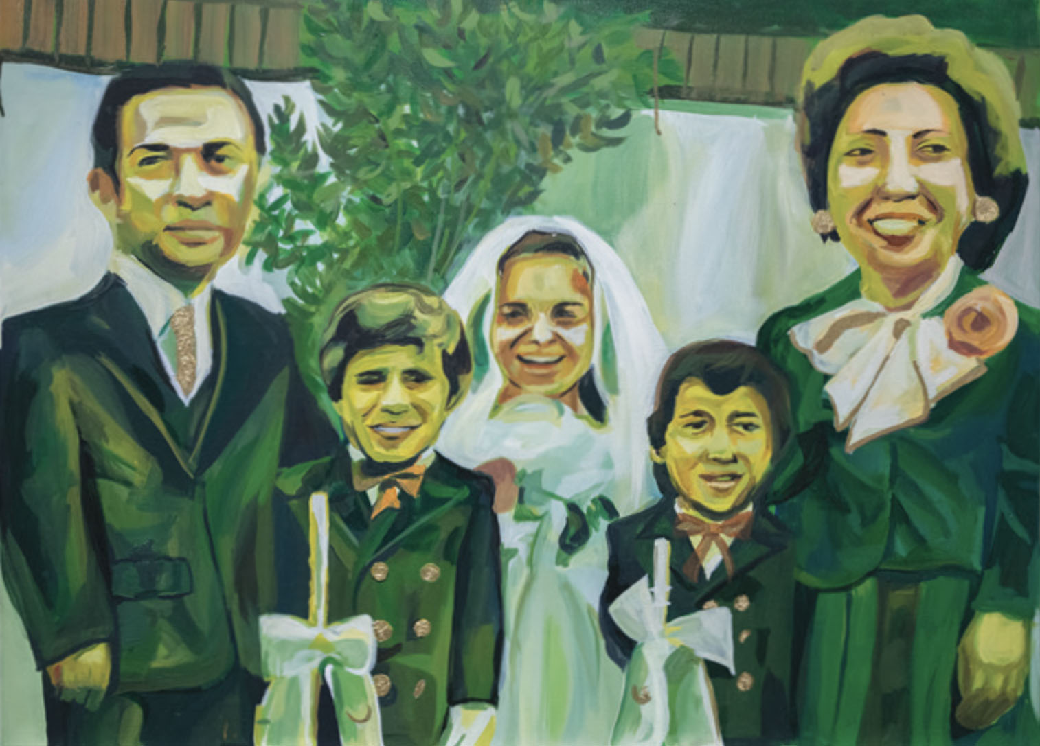 Painting emulating an old family photo